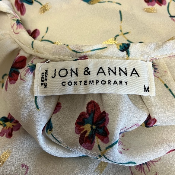 Jon & Anna Cream and Brown Flutter Sleeve Blouse - Picture 8 of 10